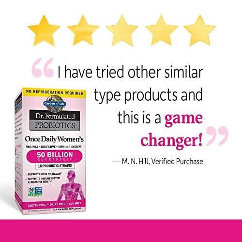 Garden of Life Dr. Formulated Probiotics for Women, Once Daily Women's Probiotics, 50 Billion CFU Guaranteed, 16 Strains, Shelf Stable, Gluten Dairy & Soy Free One a Day, Prebiotic Fiber, 30 Capsules