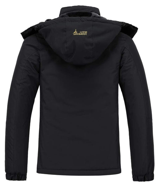 MOERDENG Women's Waterproof Windproof Rain Snow Jacket Hooded Fleece Ski Coat Black, Small