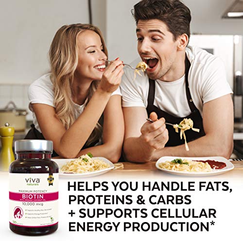 Biotin 10000mcg (120 Softgels) - Support for Healthy Hair Skin Nails, High Potency Biotin Made with Organic Coconut Oil, Non-GMO & Gluten Free