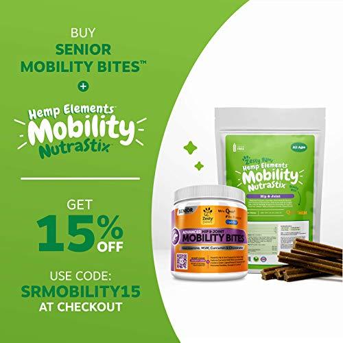 Senior Advanced Glucosamine for Dogs - For Hip & Joint Arthritis Pain Relief - Chondroitin, Turmeric Curcumin & MSM - Mobility Supplement with Green Lipped Mussel & Hyaluronic Acid - 90 Chew Treats