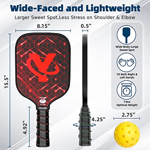 YILLOG Pickleball Paddles, USAPA Approved, Set of 4, Fiberglass Surfac ...