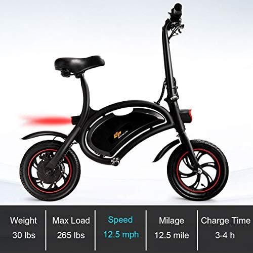 Goplus Folding Electric Bike 350W Lightweight E-Bike Mini Electric Bicycle Scooter Max Speed Up to 19 MPH with 12.5 Mile Range, Cruise Control System, APP Speed Setting and Headlight (Black)