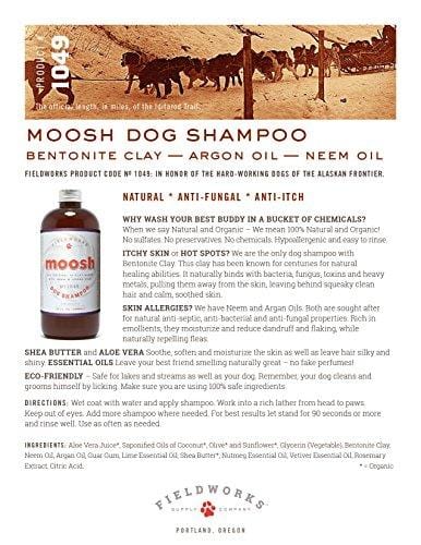 Natural Dog Shampoo. Anti-Bacterial-Anti-Fungal- Anti-Itch , Promotes Healthy Hair and Skin, Helps Hot Spots. Shea Butter, Neem and Argan Oil, Aloe Vera and Bentonite. Concentrated-Organic by Moosh ...