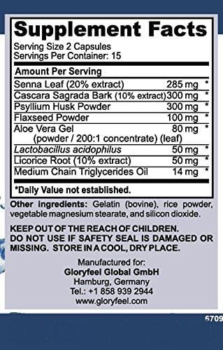 15 Day Quick Colon Cleanse Detox with Probiotics for Constipation Relief Supplements for Women and Men