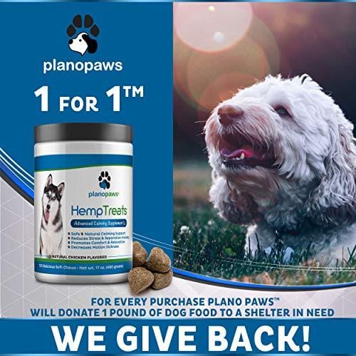 Hemp Treats - Safe Calming Treats for Dogs - Hemp Oil for Pets - Dog Anxiety Relief - Natural Calming Aid - Helps with Separation Anxiety - Storms - Fireworks - Chewing - Stress - Barking - 120 Count