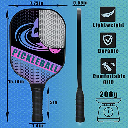 Senston Pickleball Paddle Set of 4,Professional Graphite Pickleball Set, Honeycomb Composite Core, Lightweight Pickle-Ball with Carry Bag & Balls