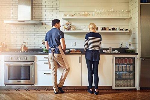 hOmeLabs Beverage Refrigerator and Cooler - 120 Can Mini Fridge with Glass Door for Soda Beer or Wine - Small Drink Dispenser Machine for Office or Bar with Adjustable Removable Shelves