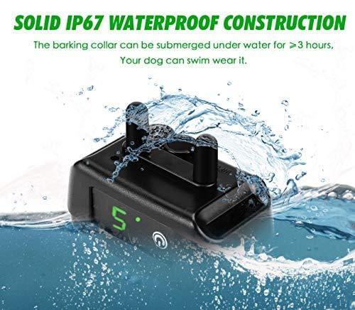 Bark Collar [ Newest 2019 Upgraded ] Rechargeable Shock Training Collar with IP67 Waterproof and Smart Detection Module w/Triple Anti Barking Modes: Beep/Vibration/Shock for Small/Medium/Large dogs