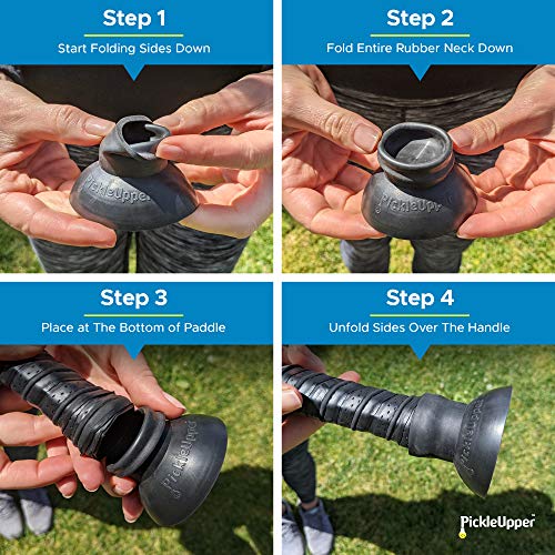 PickleUpper Pickleball Ball Retriever - Attaches to Pickleball Paddles - The Easy Way to Pick Up Pickleball Balls Without Bending Over - Fits Standard Paddles