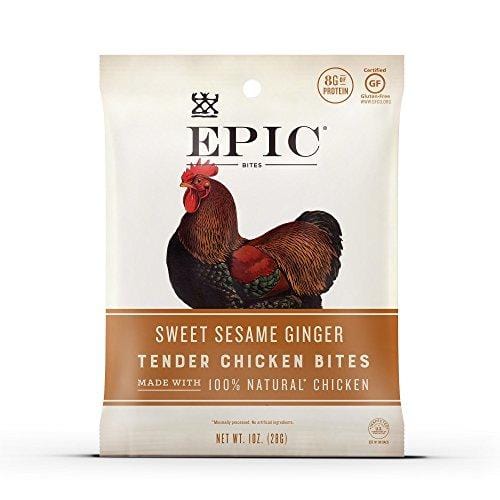 Epic Jerky Bites, 100% Natural, Sweet Sesame Ginger, Chicken, 2.5 oz. (8 Count)