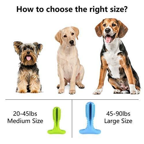 YOMERTO Dog Toothbrush 2019 Upgraded Version Dog Chew Toy Tooth Cleaner Dog Teeth Brushing Stick 100% Natural Rubber Doggy Puppy Oral Dental Care