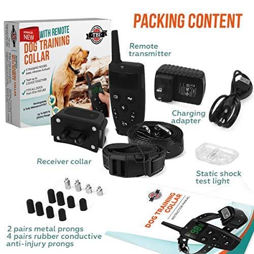 All-New 2019 Dog Training Collar with Remote | Long Range 1600', Shock, Vibration Control, Rechargeable & Ipx7 Waterproof | E-Collar Shock Collar for Dogs Small, Medium, Large Size, All Breeds