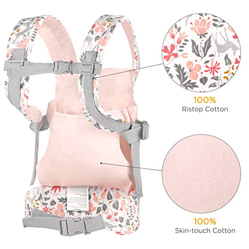 GAGAKU Baby Doll Carrier Front and Back Stuffed Animal Carriers for Little Girls - Pink