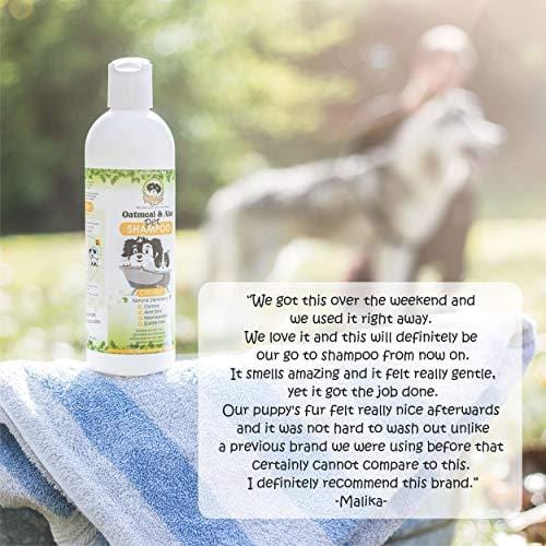 Natural Hypoallergenic Oatmeal Dog Shampoo: Itchy Dry Sensitive Skin Dandruff Wash For Large & Small Breed Adult & Puppy Dogs - Deodorizing & Moisturizing Aloe Pet Hair Grooming Formula - Cruelty Free