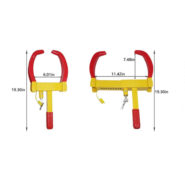 Partschoice Wheel Clamp Lock, Adjustable Anti-Theft Tire Boot Lock for Trailer Car Truck RV Boat SUV ATV UTV W/3 Keys