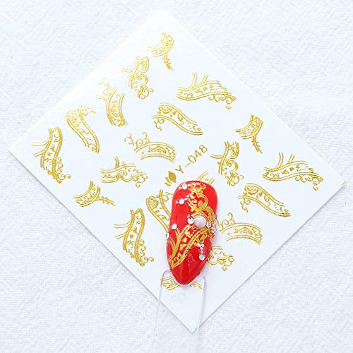 Ocealux Gold Silver Nail Art Stickers 30 Sheets Metallic Water Transfer Decals Feather Flower Spider Butterfly Lace Dream Catcher Design Decal For Nails Decoration Nail Art Manicure Slider