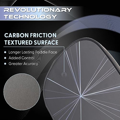 KASACA Pickleball Paddle Graphite Friction Textured Surface Fiber Pickleball Paddles Carbon Fiber Pickleball Paddles USAPA Approved Pickle Ball Paddle 16mm Thickness Single Pickleball Racket