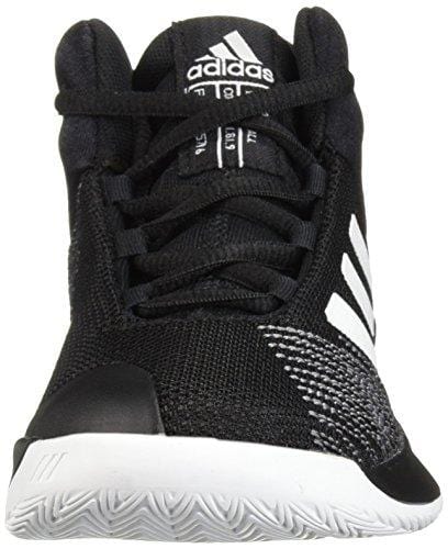 adidas Unisex Pro Spark 2018 Basketball Shoe, Black/White/Grey, 4 M US Big Kid
