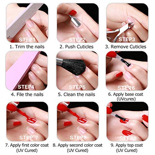 Beetles Neon Gel Nail Polish Set, Neon Orange Hot Pink Blue Yellow Green Purple 6 Colors Soak Off UV LED Gel Nail Kit, 7.3ml Each Bottle