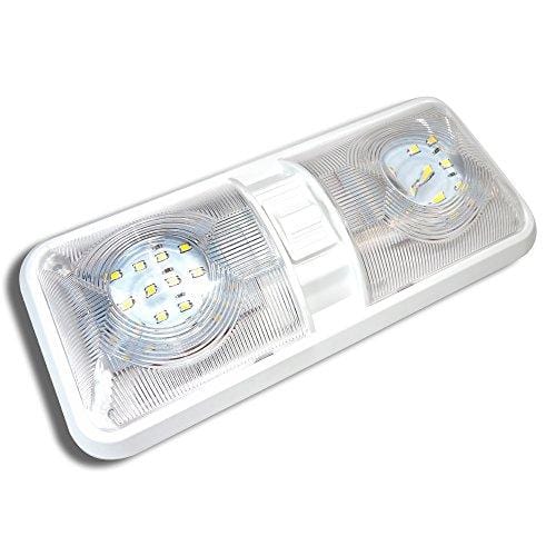 10 Pack RV LED Ceiling Double Dome Light Fixture with ON/Off Switch Interior Lighting for Car/RV/Trailer/Camper/Boat DC 12V Natural White 4000-4500K 48X2835SMD