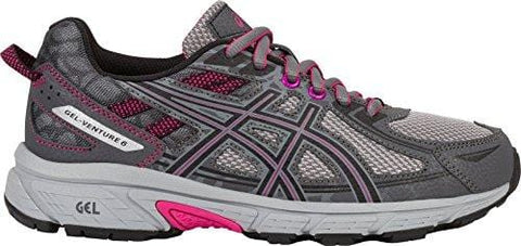 ASICS Women's Gel-Venture 6 Running-Shoes,Carbon/Black/Pink Peacock,12 D US