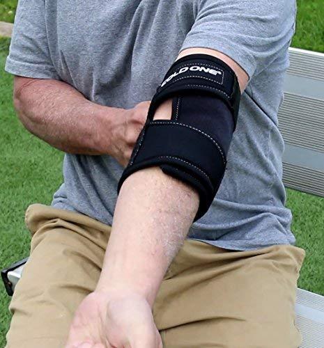 Elbow Ice Pack Soft Brace + Compression for Tennis Elbow Fast Pain Relief, 360 deg. Ice Wrap, 0 deg. C 15-20 Minutes, Icing Recommended by Ortho MDS as Safe and Effective. Universal Size, USA