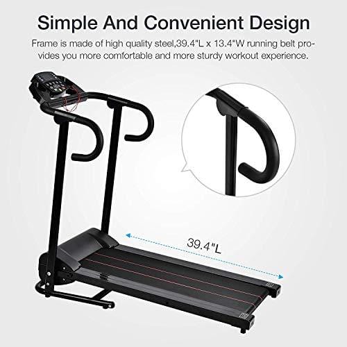 Murtisol 1100W Folding Treadmill Electric Walking Running Exercise Fitness Machine with LCD Display Easy Control Home Gym
