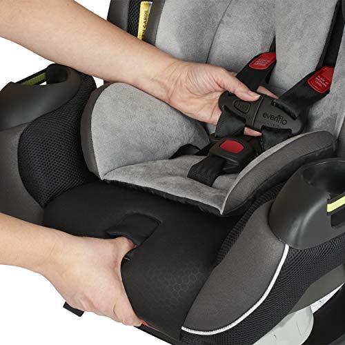 Evenflo Symphony Elite All-In-One Convertible Car Seat, 5-Point Infinite Slide Harness, Easy to Install, Forward / Rear Facing, Booster Seat, 110-lb Capacity, Multiple-Position Recline, Paramount Gray