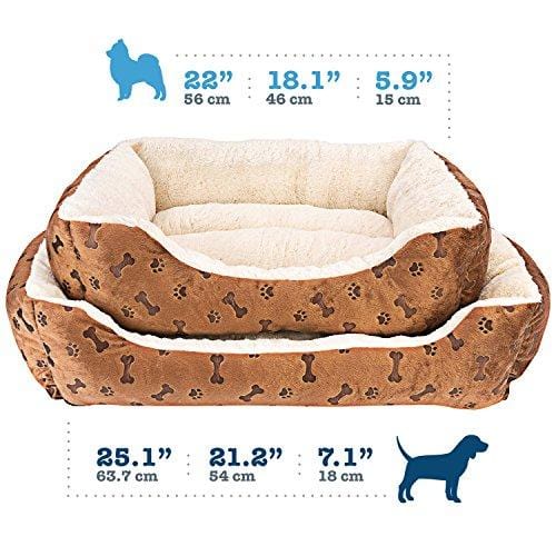 Animals Favorite New Rectangle Pet Bed with Dog Paw Printing (22" x 18")