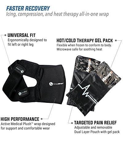 Ice / Heat Therapy Wrap For Left / Right Knees - Large / Xtra Large - Great For Knee Sprains, Strains, Tendonitis, Arthritis, And Swelling, - Hot / Cold Gel Packs Included