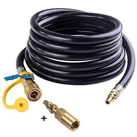 SHINESTAR 12ft Low Pressure RV Propane Quick Connect Hose and Conversion Fitting for Roadtrip LXE Portable Grill- 1/4" Safety Shutoff Valve & Male Full Flow Plug