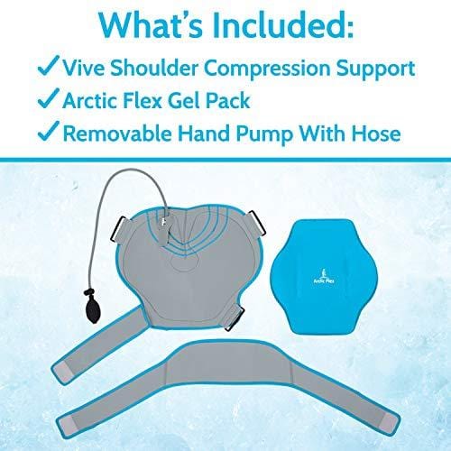 Arctic Flex Cold Shoulder Brace - Ice Pack for Rotator Cuff Support, Tendinitis, Dislocated Joint, Labrum Tear, Frozen Shoulder Pain, Sprain - Right or Left Compression Wrap Strap Band - Men and Women