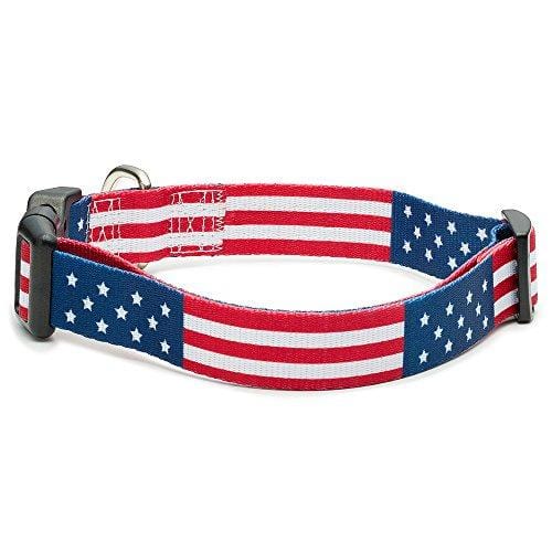 American Flag Dog Collar in 5 Different Sizes Classic (Large)