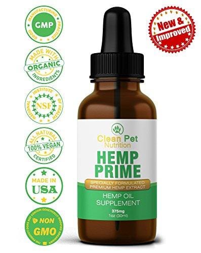 Hemp Oil For Dogs and Cats - Full Spectrum Organic Drops Hemp Oil For Anxiety & Stress Relief- Arthritis Pain Relief - Hip and Joint Dog Supplement- Apply To Hemp Prime Treats (375mg)