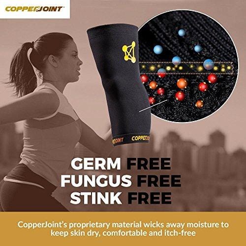 CopperJoint Copper-Infused Compression Knee Sleeve, Promotes Increased Blood Flow to The Knee While Supporting Tendons & Ligaments for All Lifestyles, Single Sleeve (Medium)