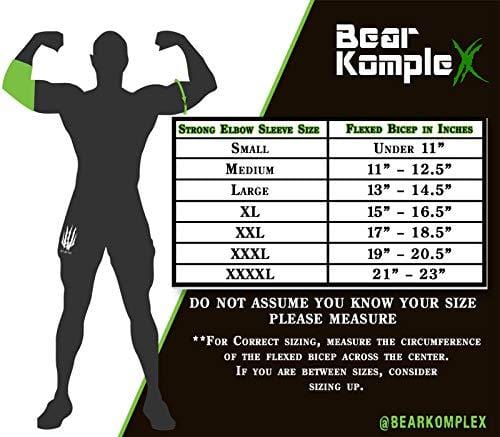 Bear KompleX Elbow Sleeves (Sold AS A Pair of 2) for Weightlifting, Powerlifting, Wrestling, Strongman, Bench Press, Cross Fitness, More. Compression Sleeves Come in 5mm Thickness Elbow BLK XXXL