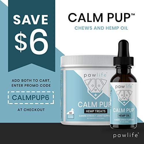 pawlife Calming Treats for Dogs Plus Glucosamine - Hemp Oil Infused Soft Chews for Dog Anxiety Support- 120 Dog Calming Treats (Duck)
