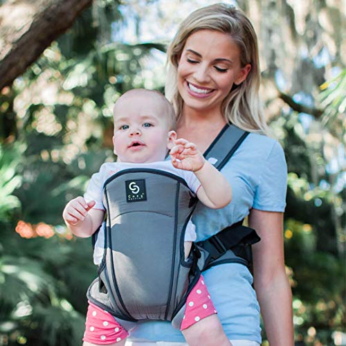Cozy 4-in-1 Convertible Baby Carrier (Grey) - The Ergonomic Infant Carrier with Additional Padding in The Straps for Your Comfort. Ideal for Newborn to Toddler with 4 Ways to Carry