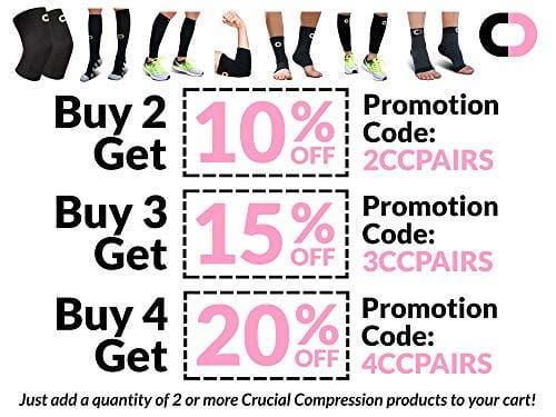 Knee Brace Compression Sleeve (1 Pair) - Best Knee Support Braces for Meniscus Tear, Arthritis, Joint Pain Relief, Injury Recovery, ACL, MCL, Running, Workout, Basketball, Sports, Men and Women [product _type] Crucial Compression - Ultra Pickleball - The Pickleball Paddle MegaStore