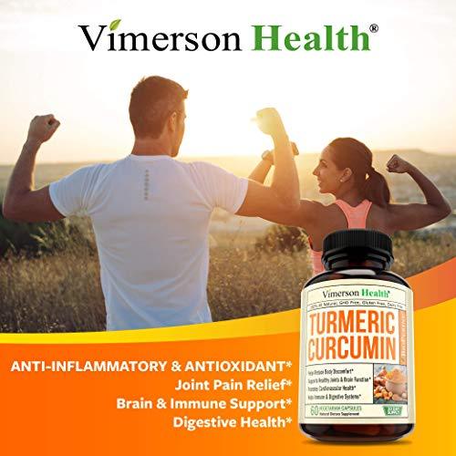 Turmeric Curcumin with Bioperine Joint Pain Relief - Anti-Inflammatory, Antioxidant Supplement with 10mg of Black Pepper for Better Absorption. Best Natural Non-GMO, Made in USA