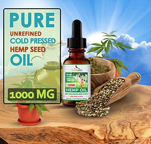 Gold Label Hemp Seed Oil for Dogs and Cats, 1000mg – Anxiety Relief & Joint Health, All Natural Anti-Inflammatory for Pain & Discomfort, Omega 3, 6, 9, Food Grade Supplement | USA Made, 1Fl Oz