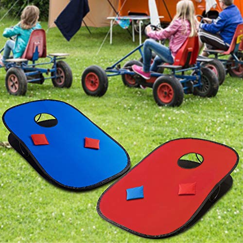 Juegoal 3x2ft Collapsible Portable Cornhole Game Set with 2 Cornhole Boards, 10 Bean Bags, Carrying Bag, and Tic Tac Toe Game Indoor Outdoor Yard Toss Game