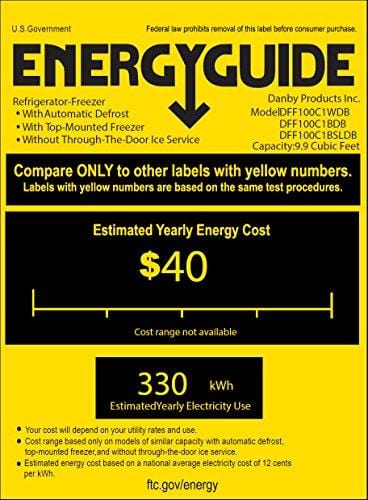 Danby DFF100C1BSLDB Refrigerator, 10.0 cu.ft, Stainless Steel