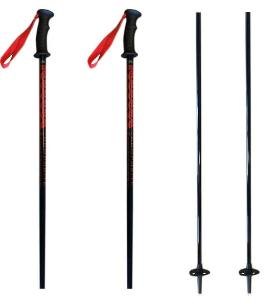K2 composite Power Ski Poles Ski Skiing Pole with Tab Grip 34" 36" 38" 40" 54" (40" or 100cm, Red-Black)