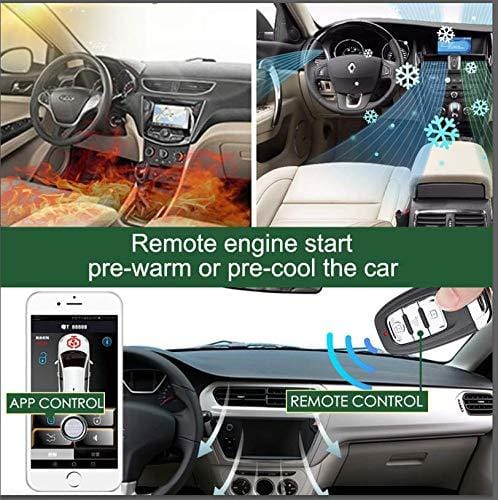 Car Remote Start PKE Passive Keyless Entry One Key Engine Start for Car with Shock Sensor Car Alarm System Remote Key or Phone Control