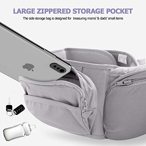 3D Baby Hip Carrier All Season Baby Sling with 9 Carry Positions Truly Hands-Free for Easy Breastfeeding, No Infant Insert Needed, One Size Fits All -Adapt to Newborn, Infant & Toddler, Great Hiking