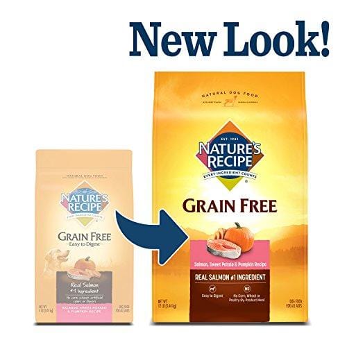 Nature's Recipe Grain Free Easy To Digest Dry Dog Food, Salmon, Sweet Potato & Pumpkin Recipe, 24 lb