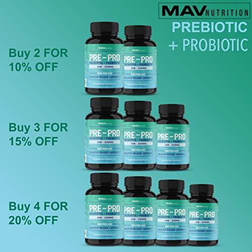 Pre+Probiotic Formula Designed to Support Digestion and Build Good Bacteria in The Gut While Maintaining Support for The Overall Health of Body - 7 Powerful Strains; Vegetarian Friendly; Non-GMO