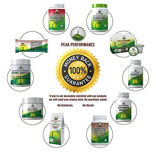 Peak Performance Organic Greens Superfood Powder. Best Tasting Organic Green Juice Super Food with 25+ All Natural Ingredients for Max Energy & Detox. Spirulina, Spinach, Kale, Turmeric Probiotics