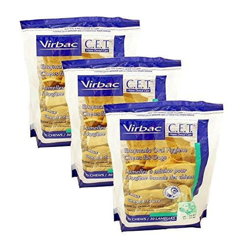 Virbac Dental Chews CET605-3 30 Count Oral Chews (3 Pack), Large
